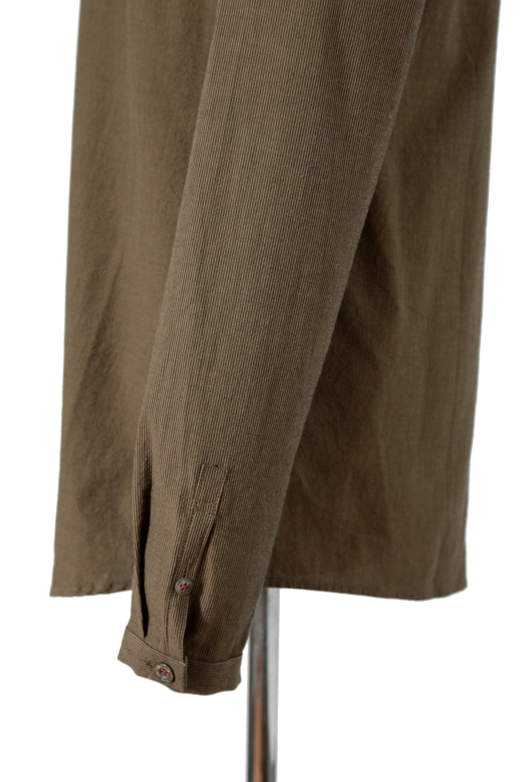 美品 インディビジュアルセンチメンツ individual sentiments / 22SS PINSTRIPE COTTON L/S SHIRTS / size 2 (BROWN)