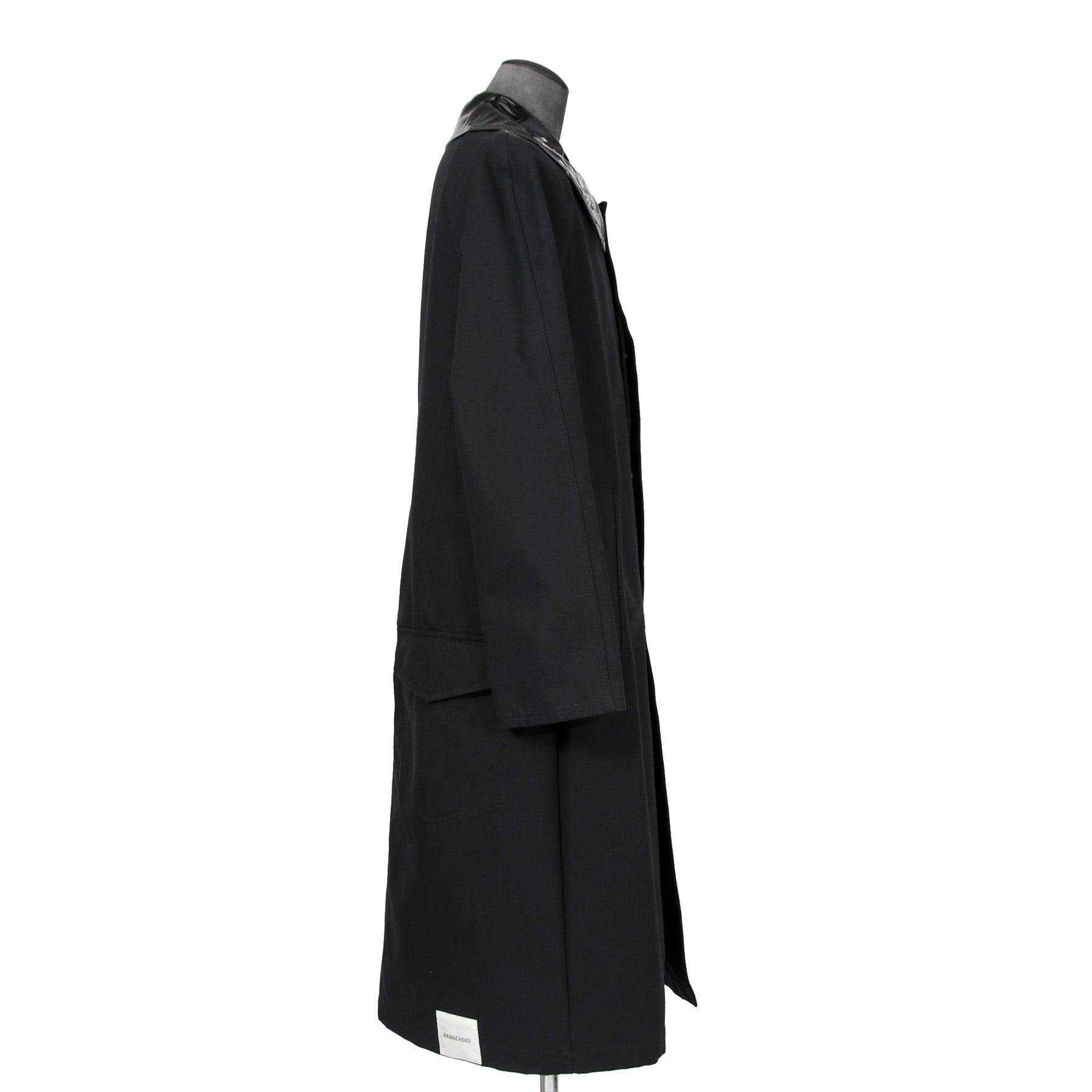 Namacheko ナマチェコ / 2024SS 美品 Atran Denim Coat / ハトメスタッズ シングルコート / size S (BLACK)