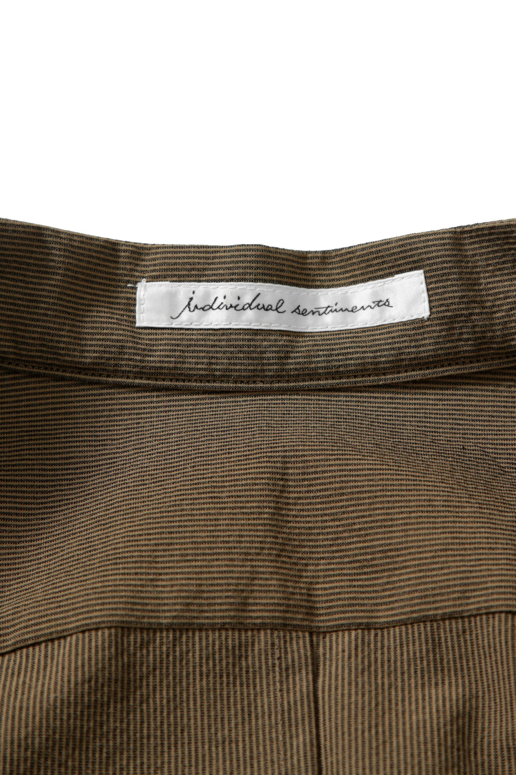 美品 インディビジュアルセンチメンツ individual sentiments / 22SS PINSTRIPE COTTON L/S SHIRTS / size 2 (BROWN)