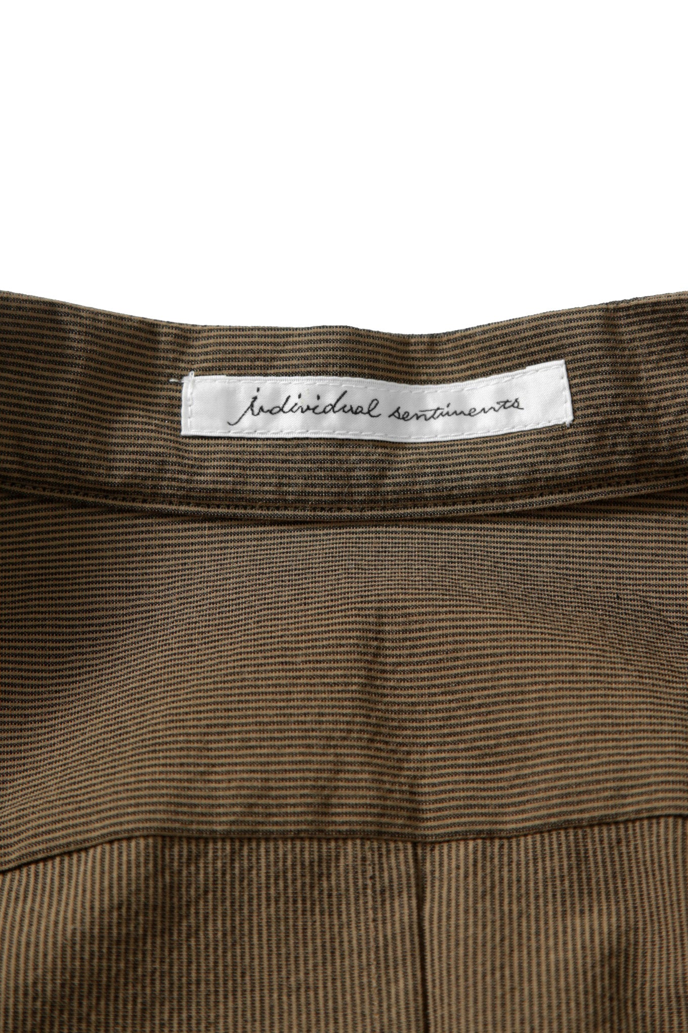 美品 インディビジュアルセンチメンツ individual sentiments / 22SS PINSTRIPE COTTON L/S SHIRTS / size 2 (BROWN)