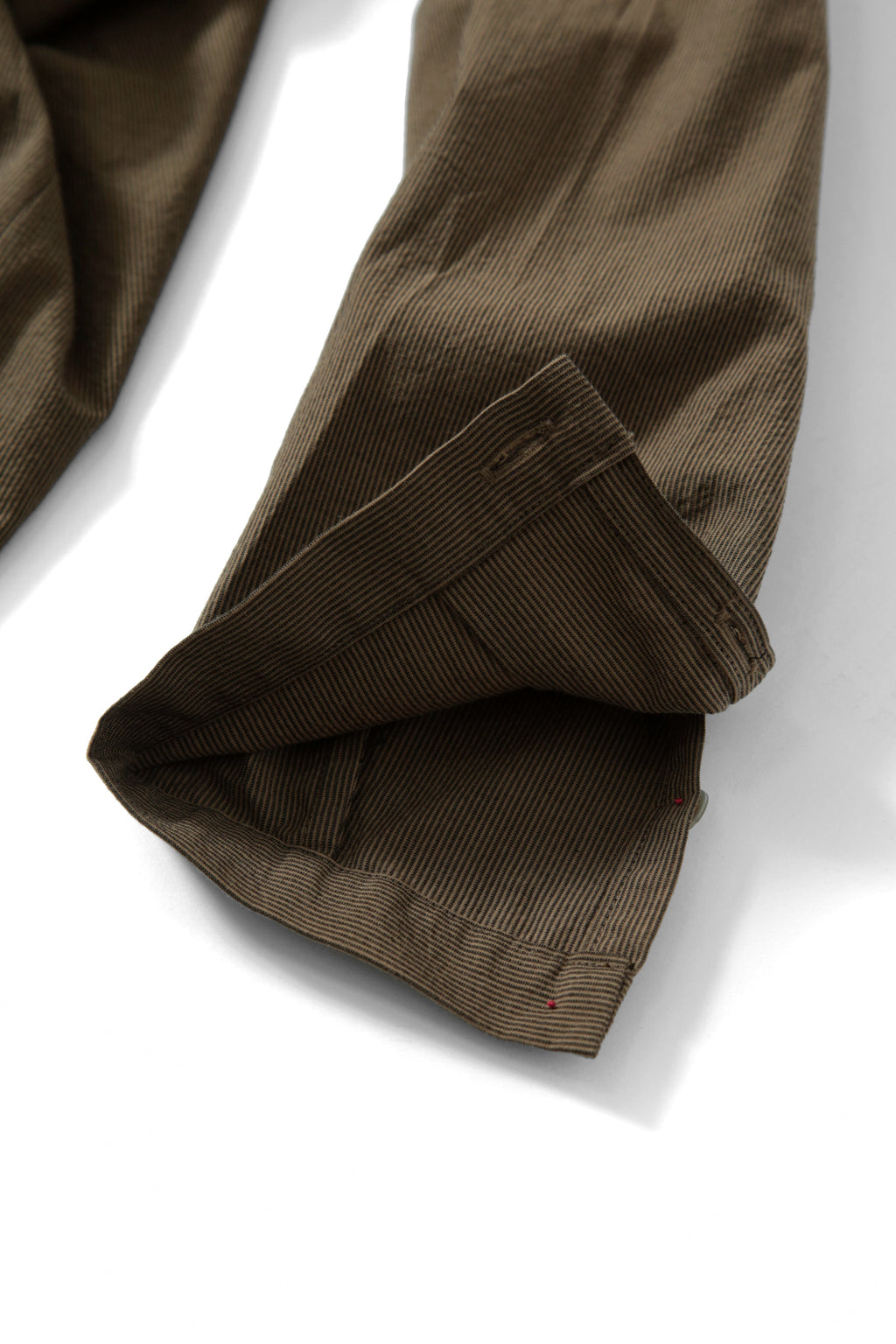 美品 インディビジュアルセンチメンツ individual sentiments / 22SS PINSTRIPE COTTON L/S SHIRTS / size 2 (BROWN)