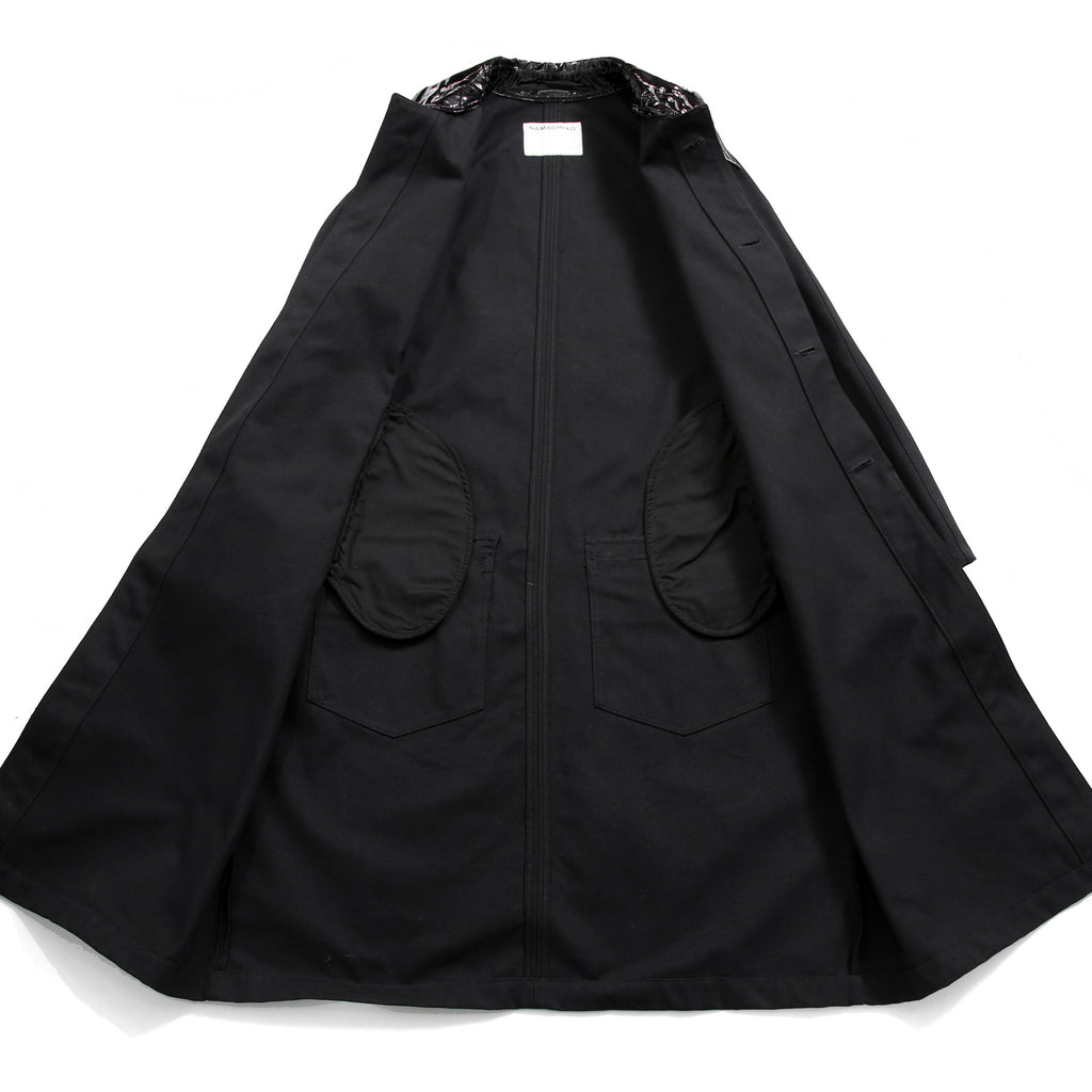 Namacheko ナマチェコ / 2024SS 美品 Atran Denim Coat / ハトメスタッズ シングルコート / size S (BLACK)