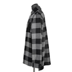 LOEWE ロエベ / 2019AW美品 ウールメルトン アナグラム レザーポケット チェック 長袖シャツ / size 46 (BLACK x GRAY)