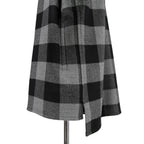 LOEWE ロエベ / 2019AW美品 ウールメルトン アナグラム レザーポケット チェック 長袖シャツ / size 46 (BLACK x GRAY)