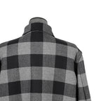 LOEWE ロエベ / 2019AW美品 ウールメルトン アナグラム レザーポケット チェック 長袖シャツ / size 46 (BLACK x GRAY)