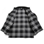 LOEWE ロエベ / 2019AW美品 ウールメルトン アナグラム レザーポケット チェック 長袖シャツ / size 46 (BLACK x GRAY)