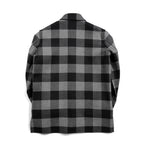 LOEWE ロエベ / 2019AW美品 ウールメルトン アナグラム レザーポケット チェック 長袖シャツ / size 46 (BLACK x GRAY)