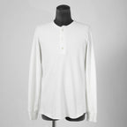 WJK / ボアフリース ヘンリーネック 長袖 Tシャツ / size L (WHITE)