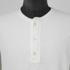 WJK / ボアフリース ヘンリーネック 長袖 Tシャツ / size L (WHITE)