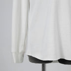 WJK / ボアフリース ヘンリーネック 長袖 Tシャツ / size L (WHITE)
