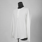 WJK / ボアフリース ヘンリーネック 長袖 Tシャツ / size L (WHITE)