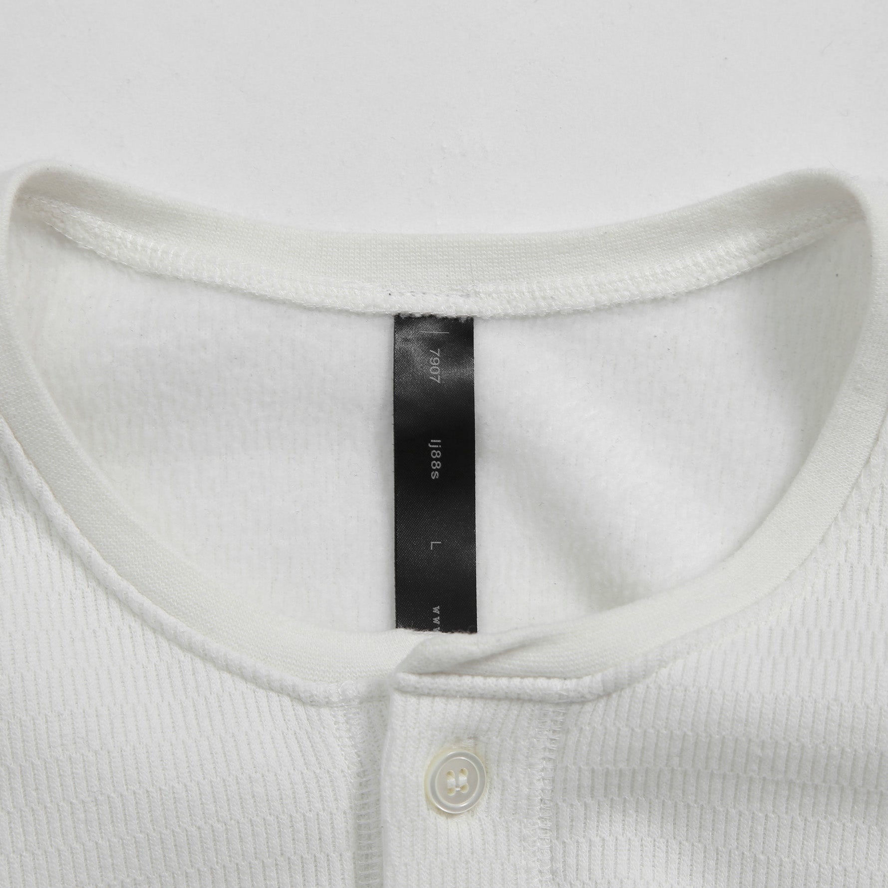 WJK / ボアフリース ヘンリーネック 長袖 Tシャツ / size L (WHITE)