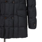 極上品 MooRER ムーレー / 現行モデル MORRIS-L シープファー付 ウール ダウンジャケット / size 46 (NAVY)