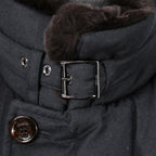 極上品 MooRER ムーレー / 現行モデル MORRIS-L シープファー付 ウール ダウンジャケット / size 46 (NAVY)