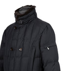 極上品 MooRER ムーレー / 現行モデル MORRIS-L シープファー付 ウール ダウンジャケット / size 46 (NAVY)