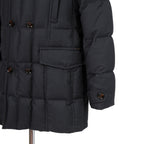 極上品 MooRER ムーレー / 現行モデル MORRIS-L シープファー付 ウール ダウンジャケット / size 46 (NAVY)