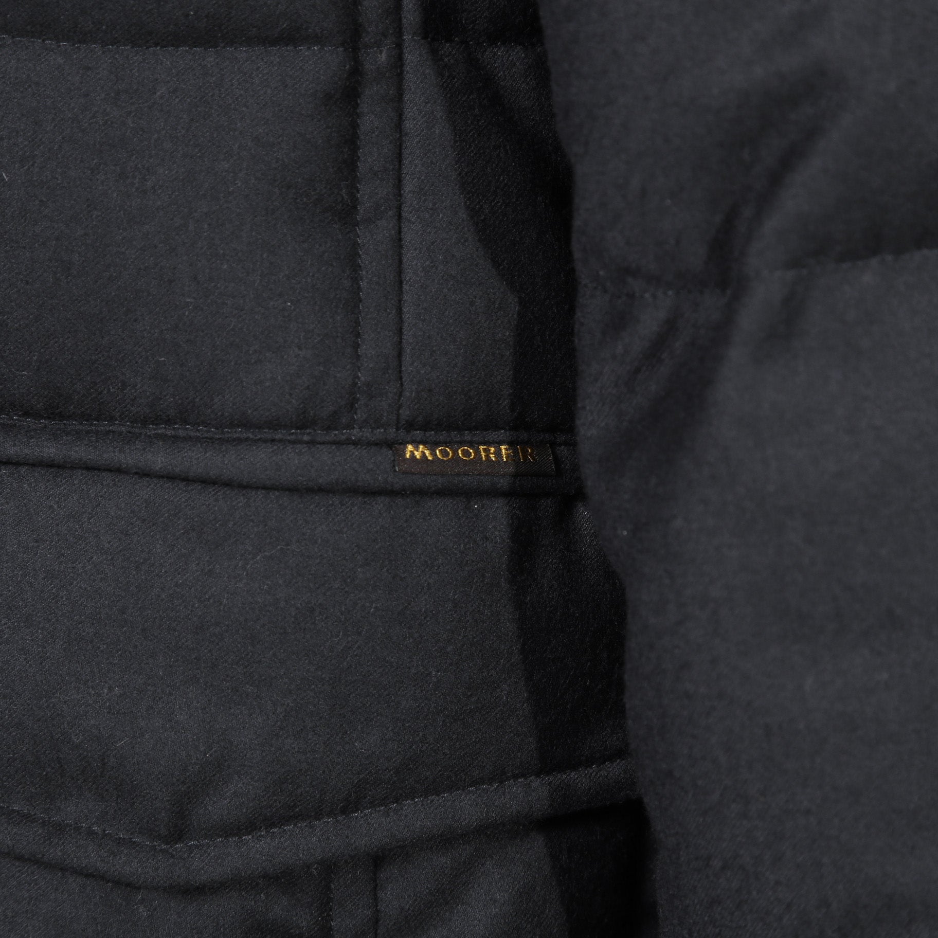 極上品 MooRER ムーレー / 現行モデル MORRIS-L シープファー付 ウール ダウンジャケット / size 46 (NAVY)