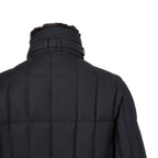 極上品 MooRER ムーレー / 現行モデル MORRIS-L シープファー付 ウール ダウンジャケット / size 46 (NAVY)