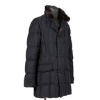 極上品 MooRER ムーレー / 現行モデル MORRIS-L シープファー付 ウール ダウンジャケット / size 46 (NAVY)