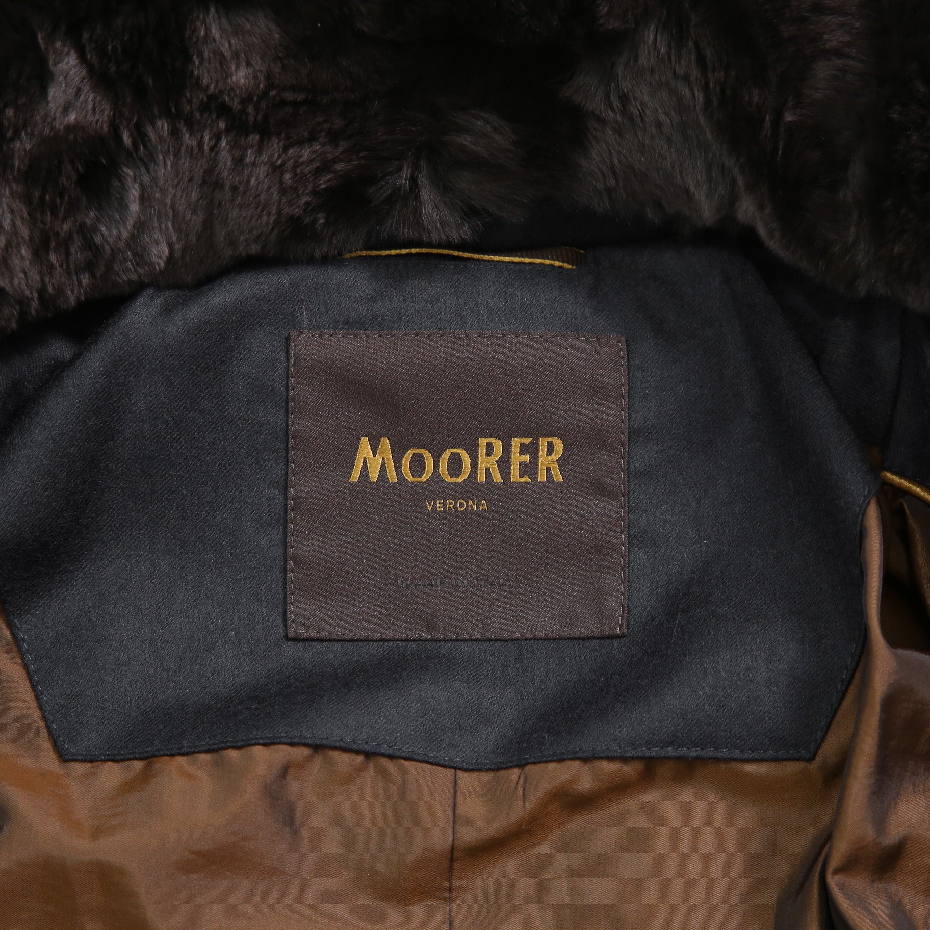 極上品 MooRER ムーレー / 現行モデル MORRIS-L シープファー付 ウール ダウンジャケット / size 46 (NAVY)