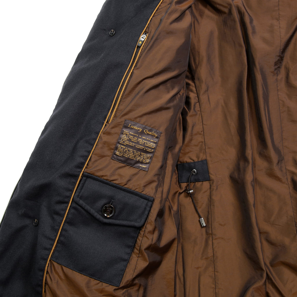 極上品 MooRER ムーレー / 現行モデル MORRIS-L シープファー付 ウール ダウンジャケット / size 46 (NAVY)