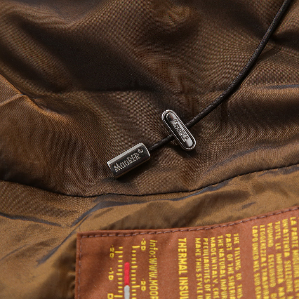 極上品 MooRER ムーレー / 現行モデル MORRIS-L シープファー付 ウール ダウンジャケット / size 46 (NAVY)