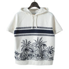 良品 Christian Dior / 21SS Dior Chez Moi バックロゴ 半袖 パーカー / size S (WHITE×BLUE) シェモワ トワルドジュイ