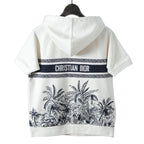 良品 Christian Dior / 21SS Dior Chez Moi バックロゴ 半袖 パーカー / size S (WHITE×BLUE) シェモワ トワルドジュイ