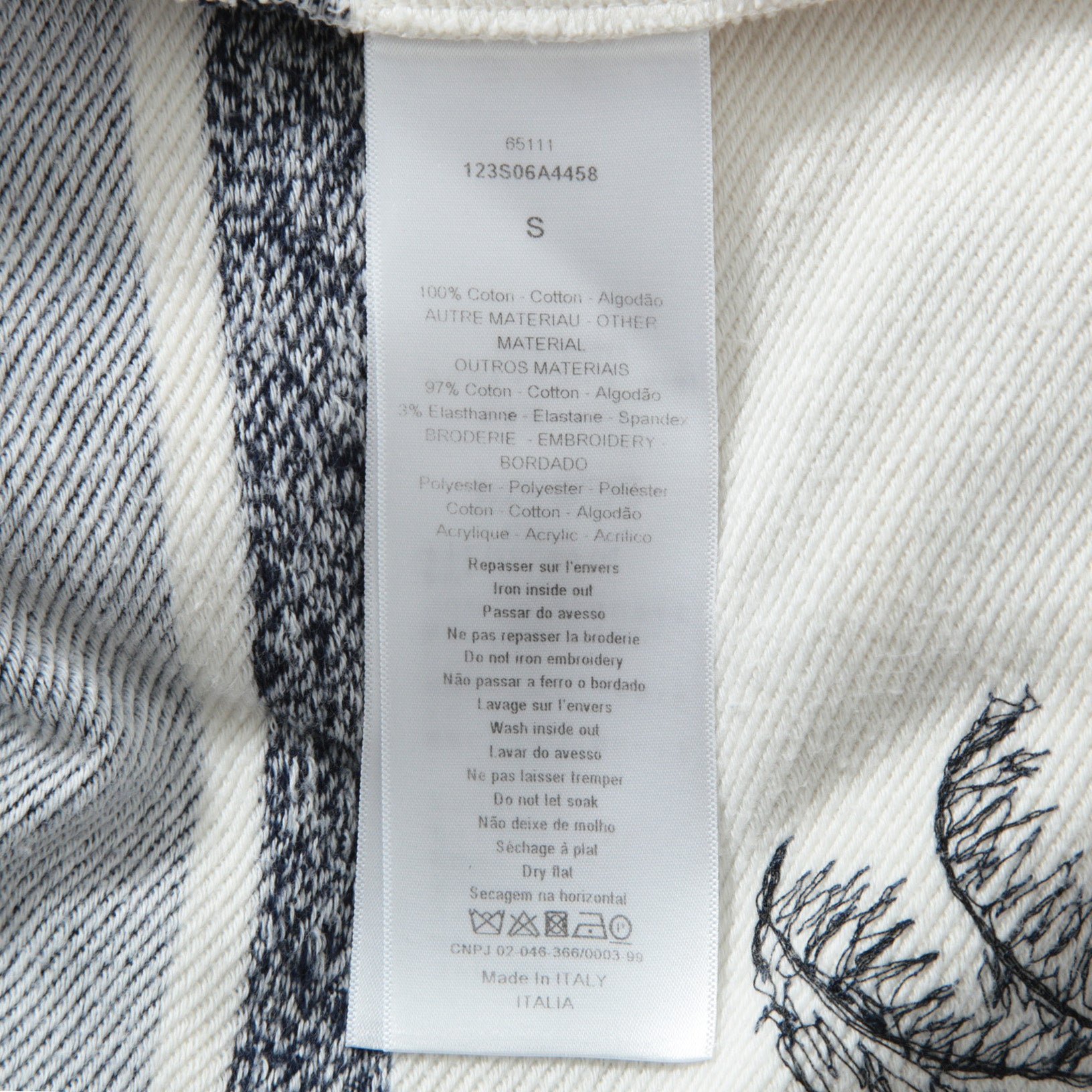 良品 Christian Dior / 21SS Dior Chez Moi バックロゴ 半袖 パーカー / size S (WHITE×BLUE) シェモワ トワルドジュイ