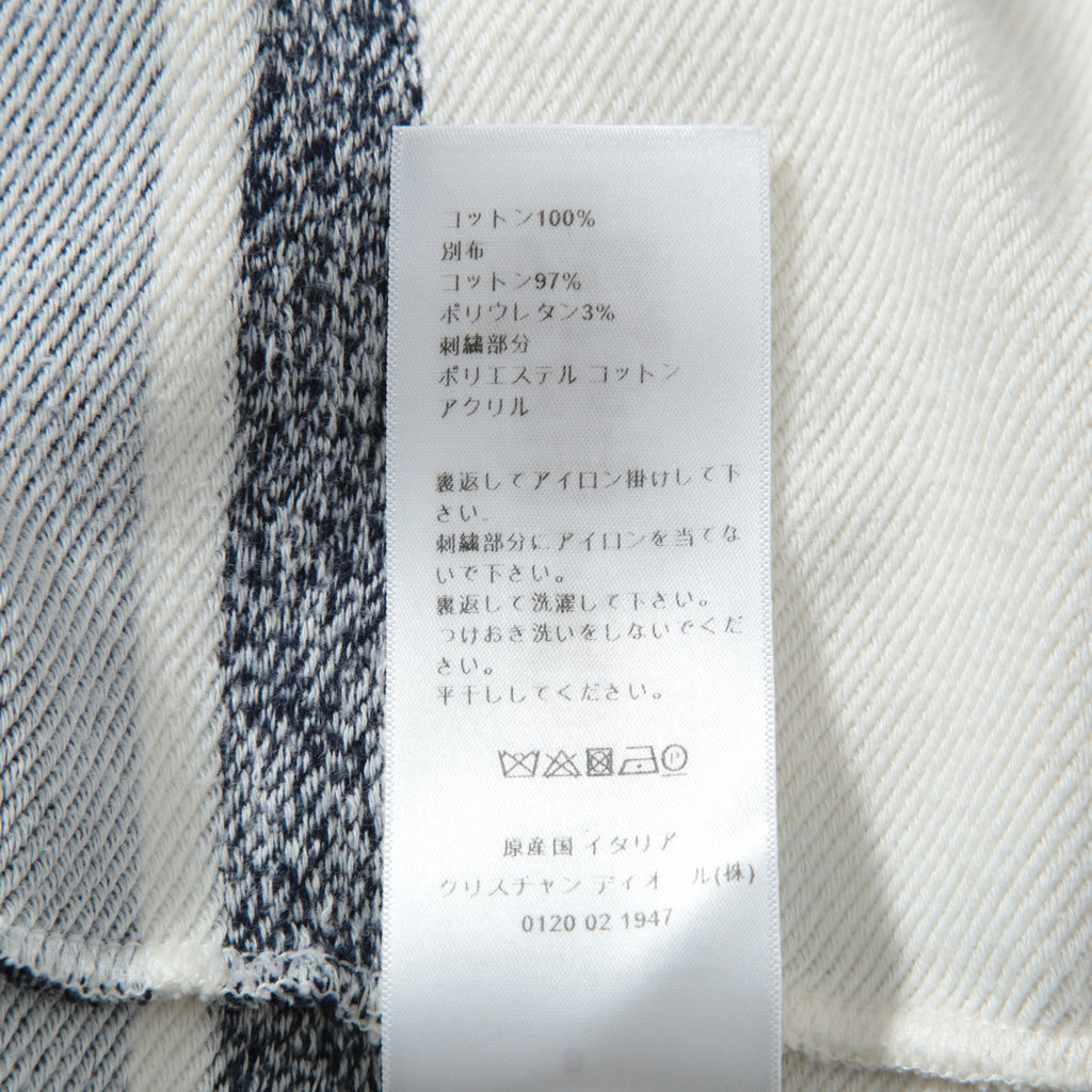 良品 Christian Dior / 21SS Dior Chez Moi バックロゴ 半袖 パーカー / size S (WHITE×BLUE) シェモワ トワルドジュイ