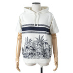 良品 Christian Dior / 21SS Dior Chez Moi バックロゴ 半袖 パーカー / size S (WHITE×BLUE) シェモワ トワルドジュイ