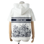 良品 Christian Dior / 21SS Dior Chez Moi バックロゴ 半袖 パーカー / size S (WHITE×BLUE) シェモワ トワルドジュイ