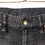 STRUM ストラム / 23SS 美品 "直営店限定" 11oz オーガニックコットン ストレッチデニム タイトストレート TIGHT JOE ユーズドクラッシュ & リペア加工 / size 30 (BLACK)