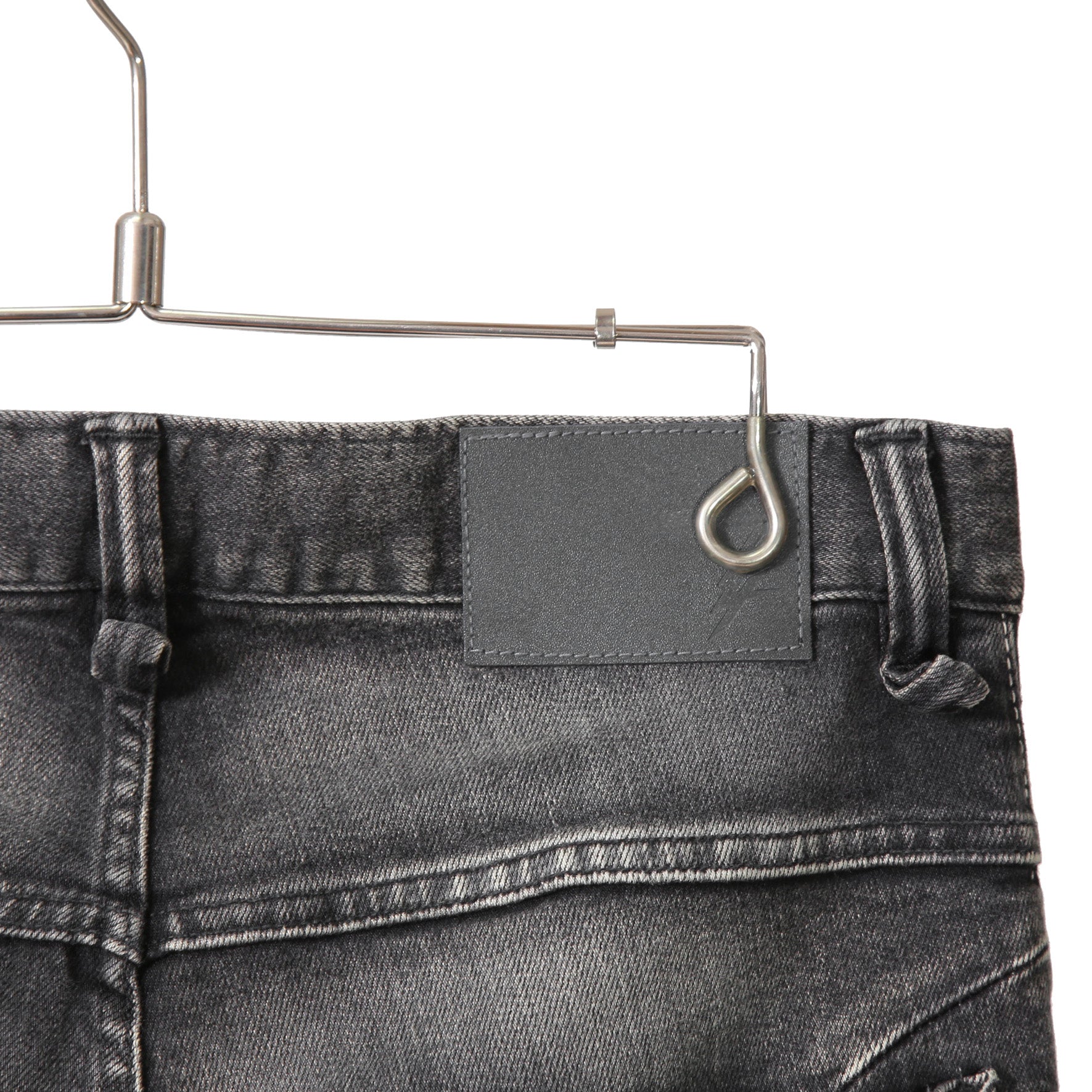 STRUM ストラム / 23SS 美品 "直営店限定" 11oz オーガニックコットン ストレッチデニム タイトストレート TIGHT JOE ユーズドクラッシュ & リペア加工 / size 30 (BLACK)