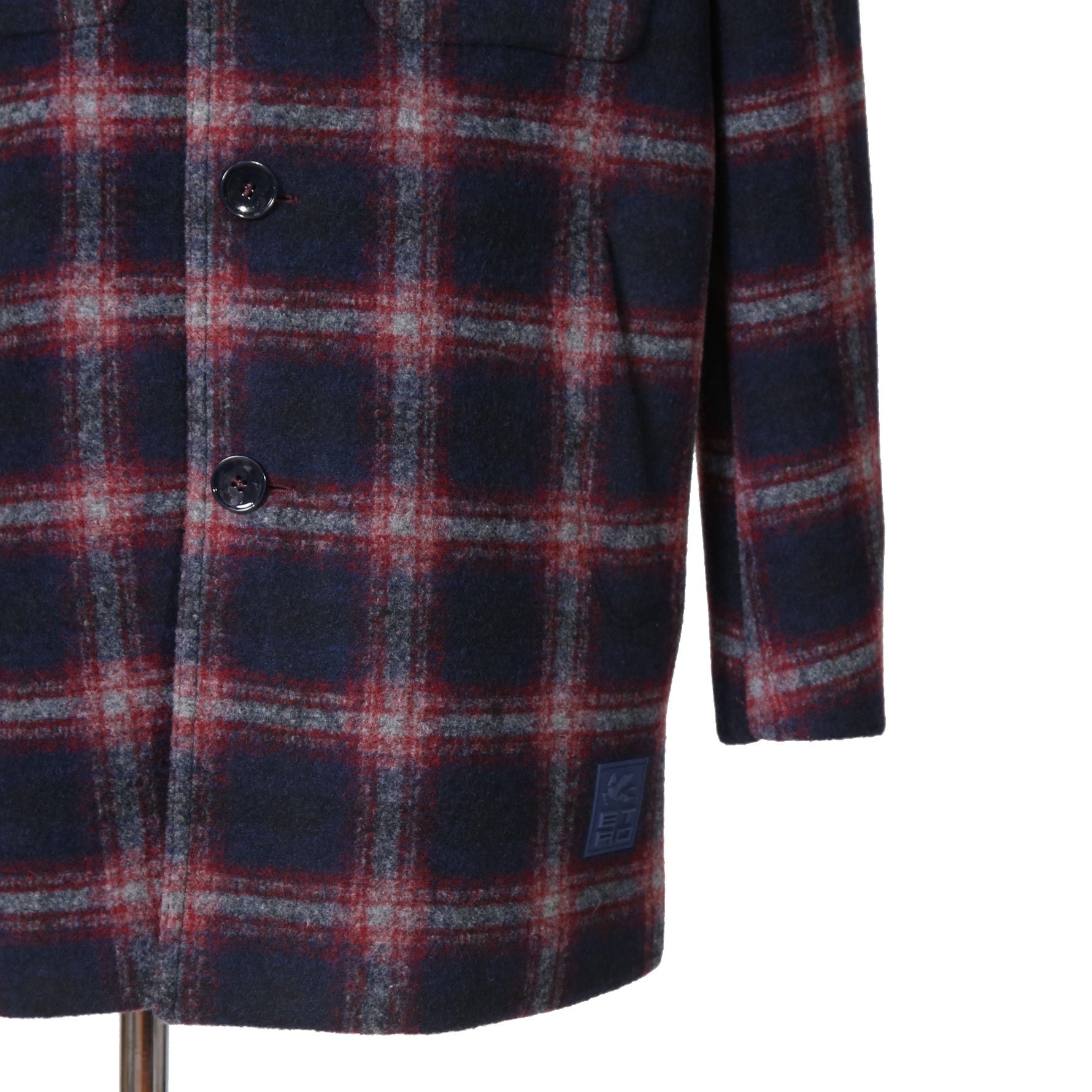 ETRO エトロ / 22AW チェック柄 ラシャ ウール混紡 コート / size 48 (マルチカラー)