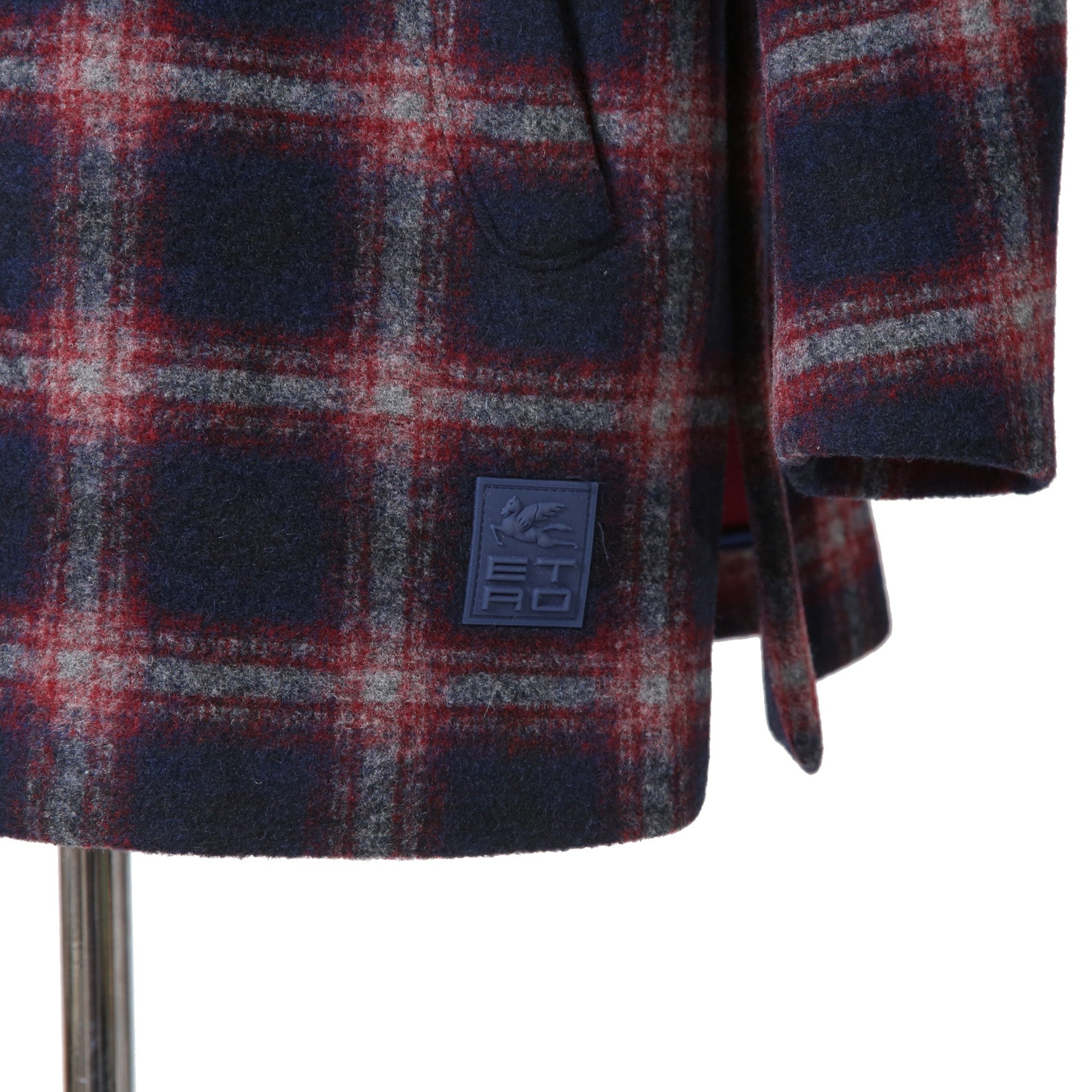 ETRO エトロ / 22AW チェック柄 ラシャ ウール混紡 コート / size 48 (マルチカラー)