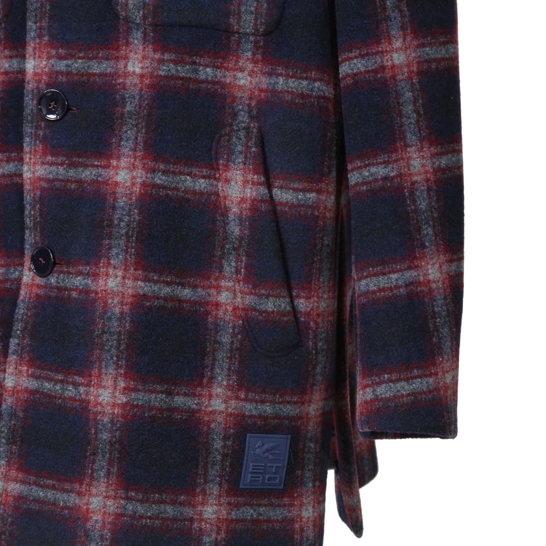 ETRO エトロ / 22AW チェック柄 ラシャ ウール混紡 コート / size 48 (マルチカラー)