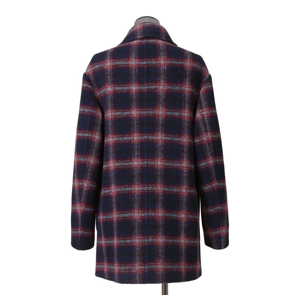 ETRO エトロ / 22AW チェック柄 ラシャ ウール混紡 コート / size 48 (マルチカラー)