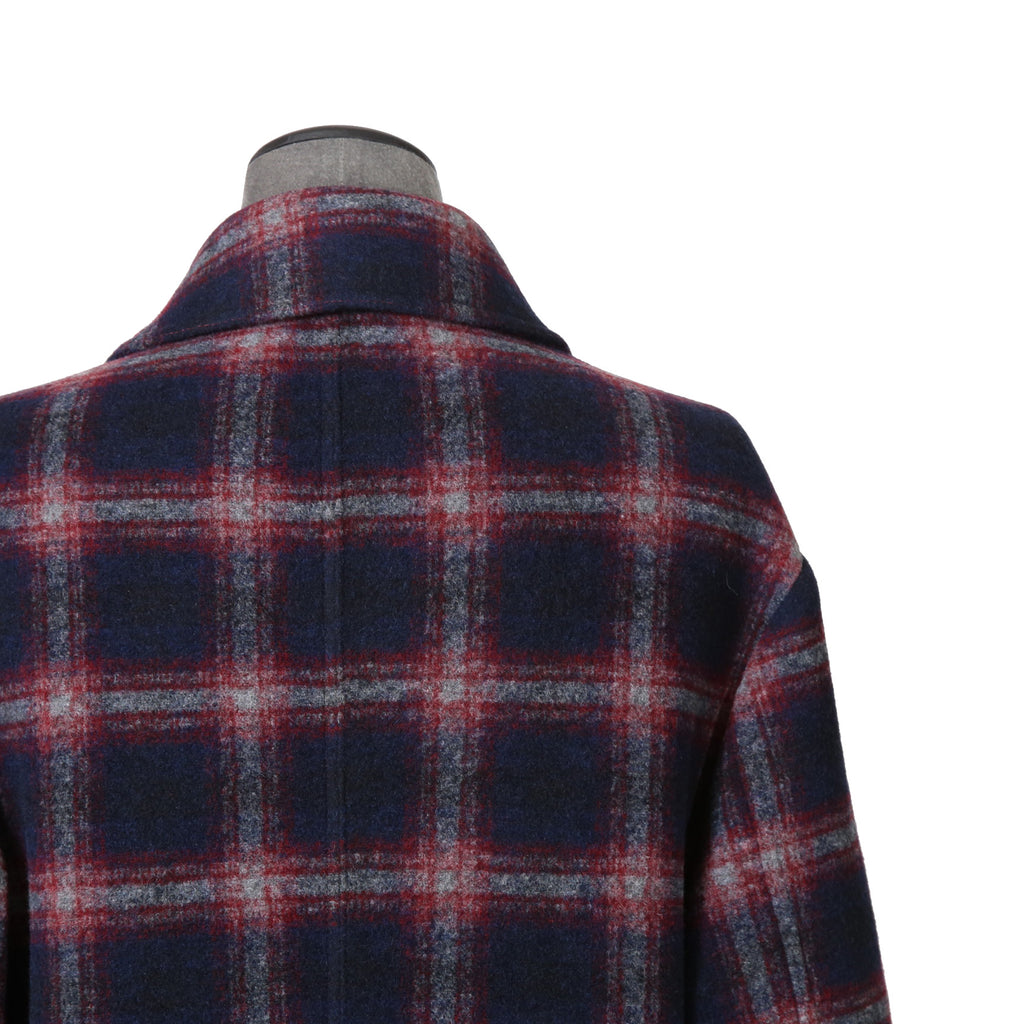 ETRO エトロ / 22AW チェック柄 ラシャ ウール混紡 コート / size 48 (マルチカラー)