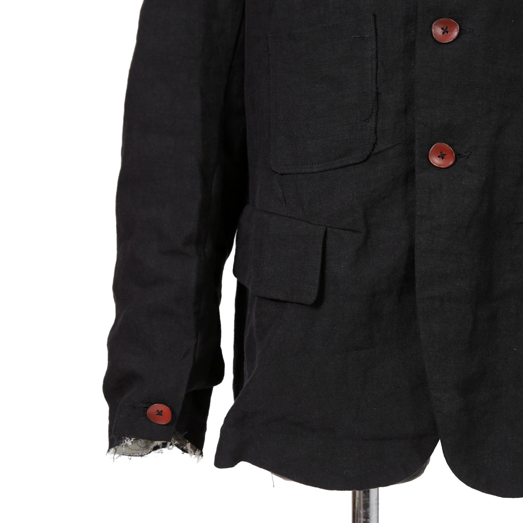 Peng Tai ペン タイ / 24SS 美品 Linen Sack Coat / size 46 (Black Ink)