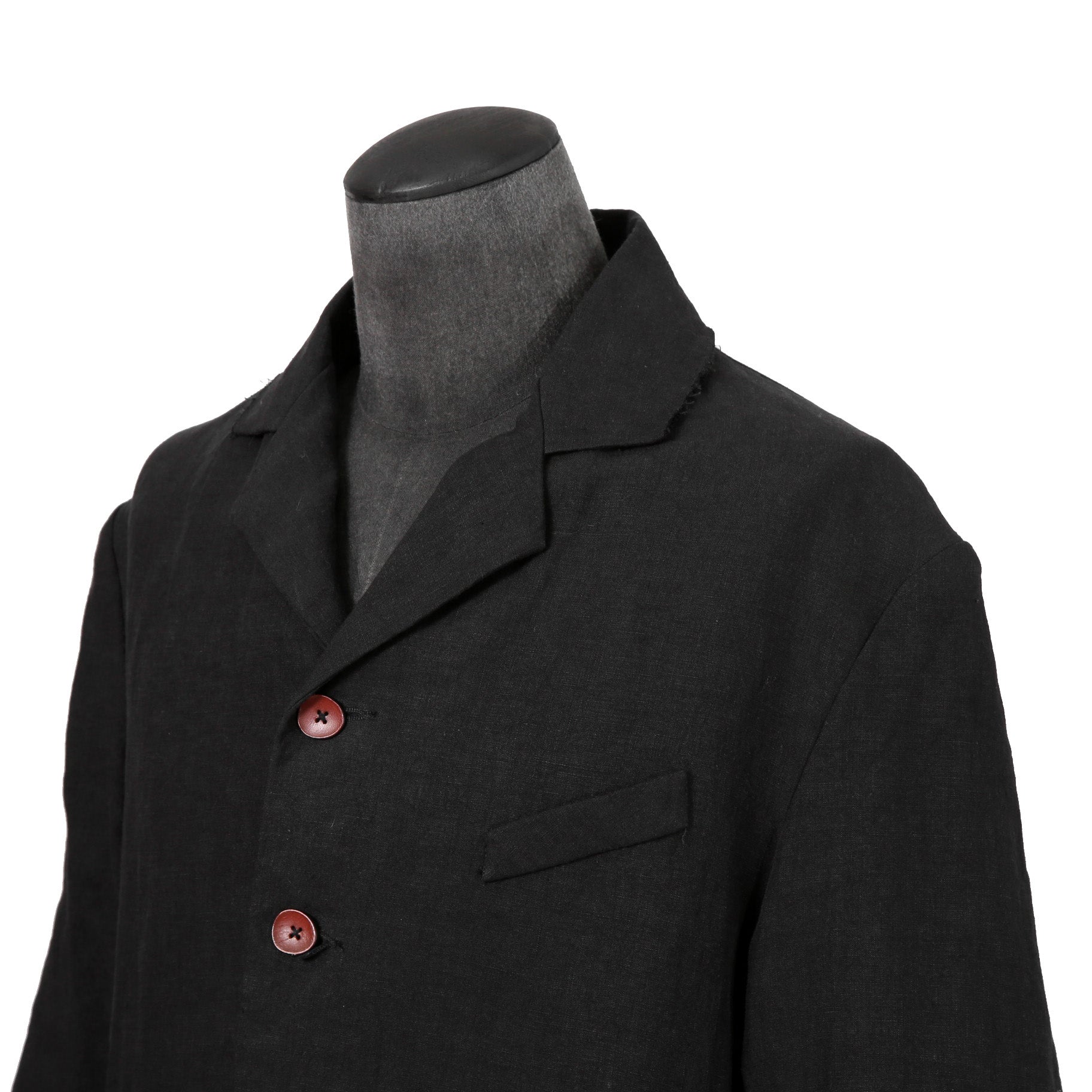 Peng Tai ペン タイ / 24SS 美品 Linen Sack Coat / size 46 (Black Ink)