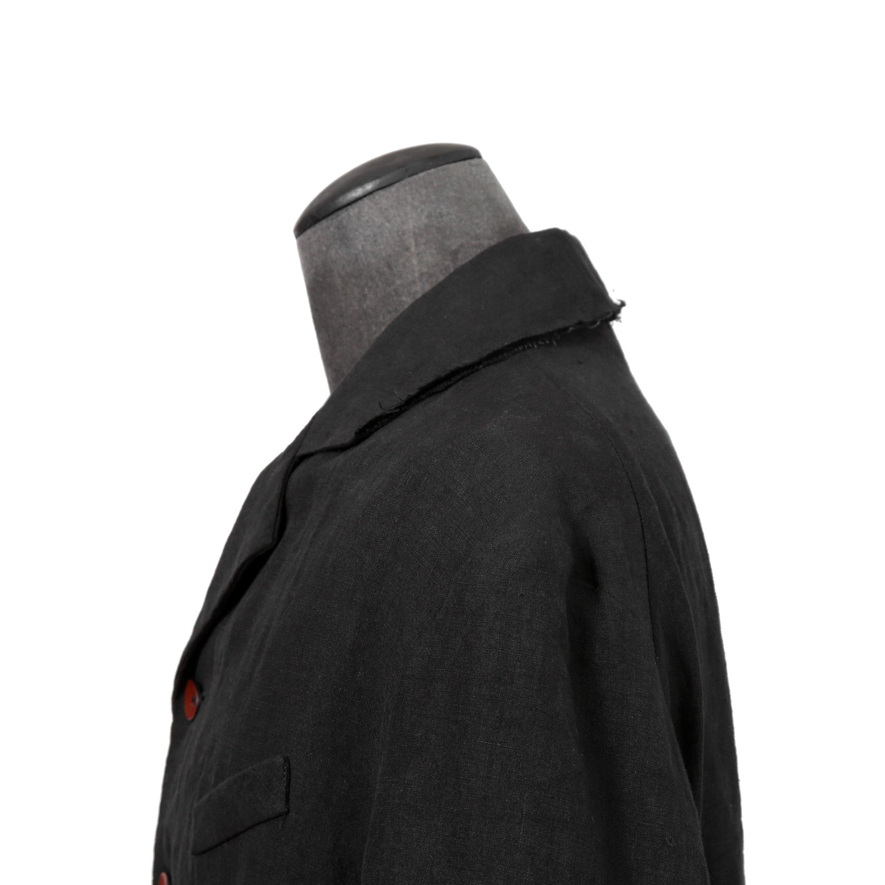 Peng Tai ペン タイ / 24SS 美品 Linen Sack Coat / size 46 (Black Ink)