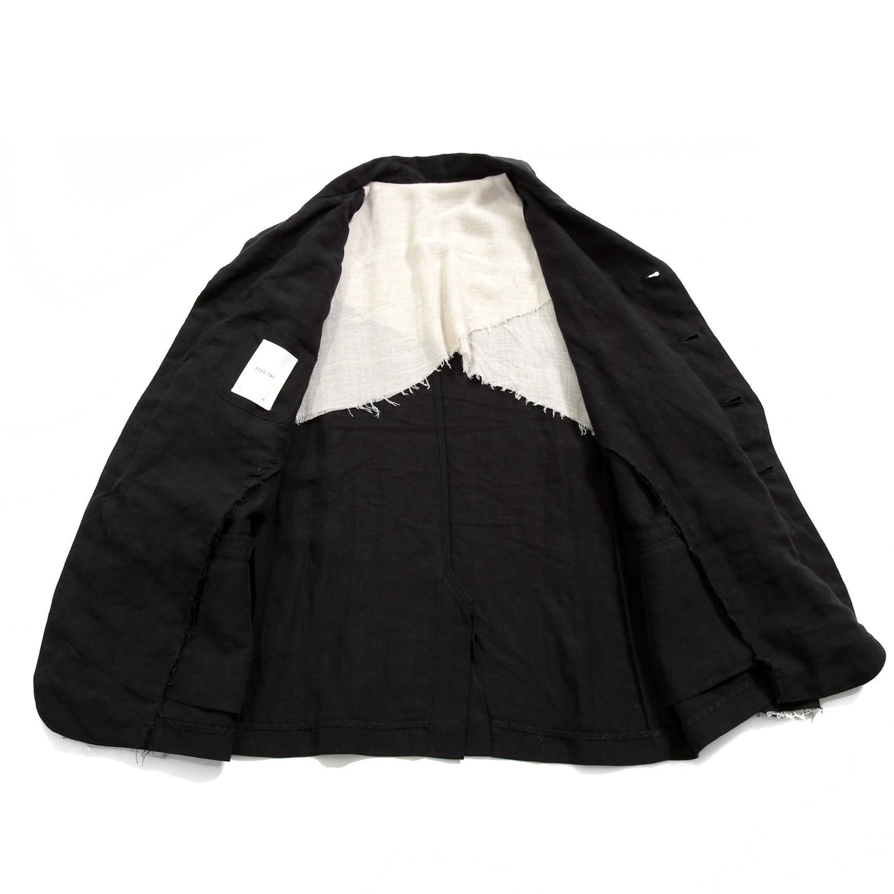 Peng Tai ペン タイ / 24SS 美品 Linen Sack Coat / size 46 (Black Ink)
