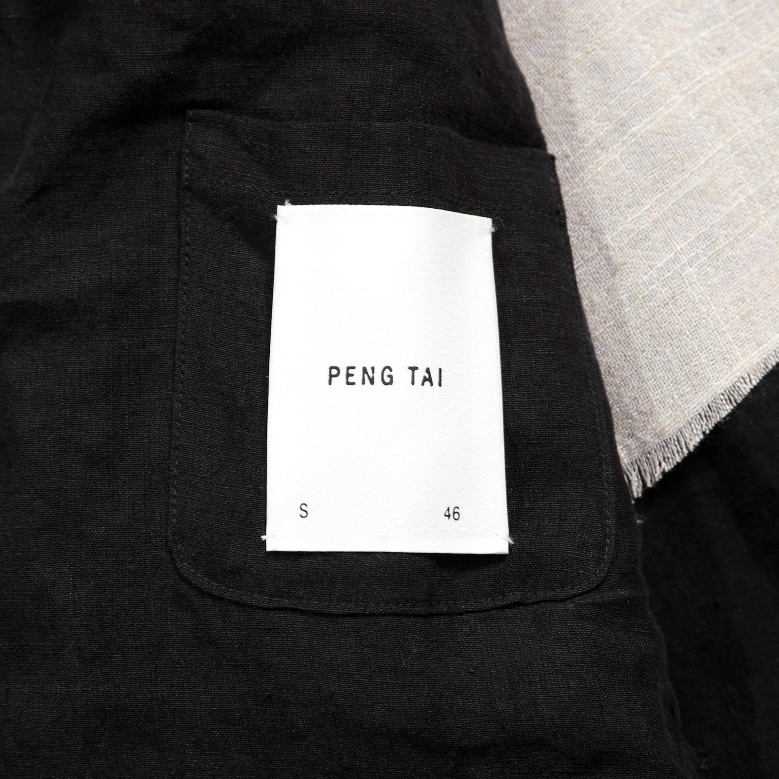Peng Tai ペン タイ / 24SS 美品 Linen Sack Coat / size 46 (Black Ink)