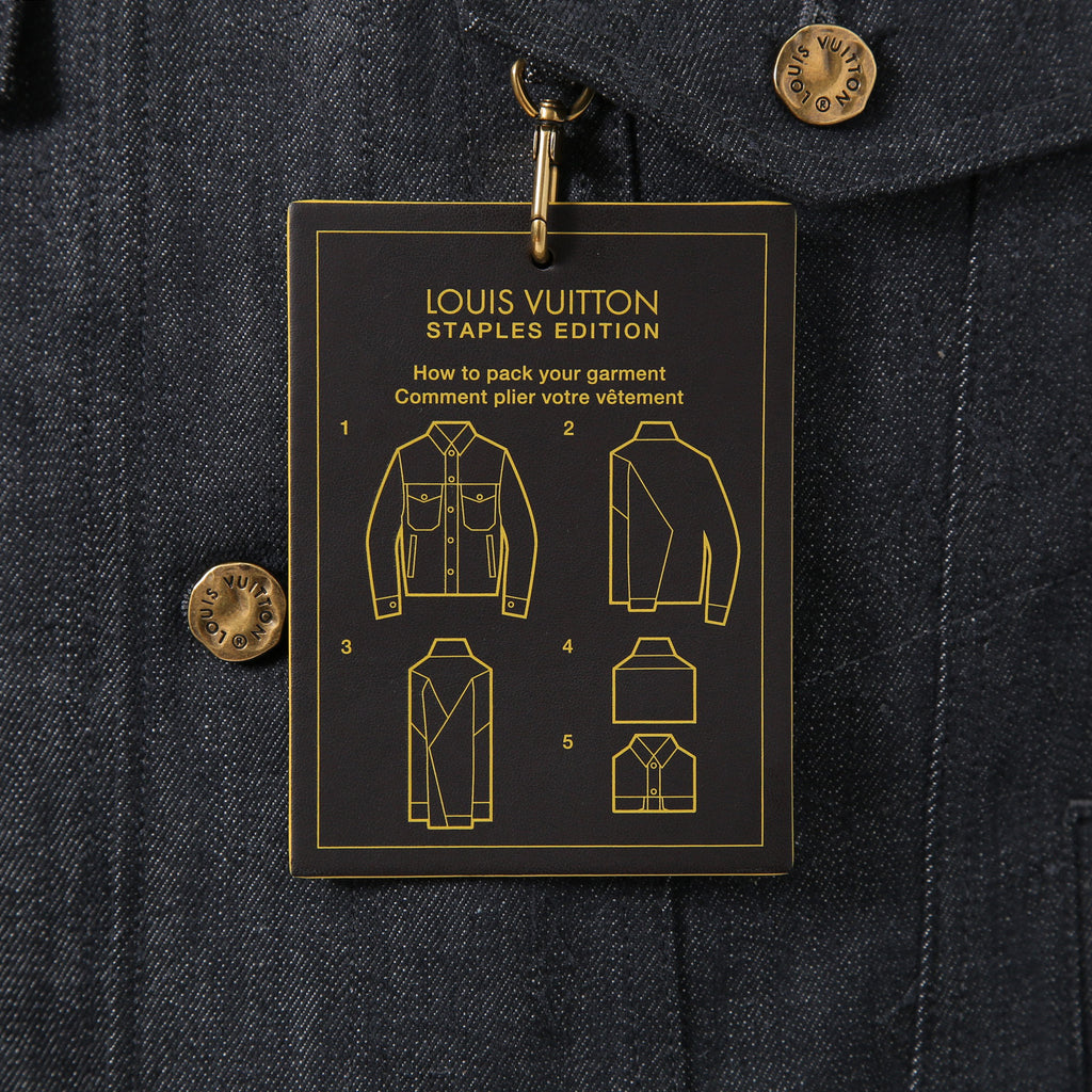 美品 LOUIS VUITTON ルイヴィトン / 21AW ヴァージル期 / ステープルライン DNA デニムジャケット / シャドー モノグラム / RM212Q E53 HLA55W / size 48 (INDIGO)