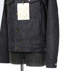 美品 LOUIS VUITTON ルイヴィトン / 21AW ヴァージル期 / ステープルライン DNA デニムジャケット / シャドー モノグラム / RM212Q E53 HLA55W / size 48 (INDIGO)