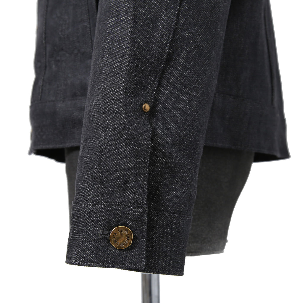 美品 LOUIS VUITTON ルイヴィトン / 21AW ヴァージル期 / ステープルライン DNA デニムジャケット / シャドー モノグラム / RM212Q E53 HLA55W / size 48 (INDIGO)