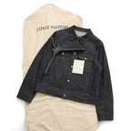 美品 LOUIS VUITTON ルイヴィトン / 21AW ヴァージル期 / ステープルライン DNA デニムジャケット / シャドー モノグラム / RM212Q E53 HLA55W / size 48 (INDIGO)
