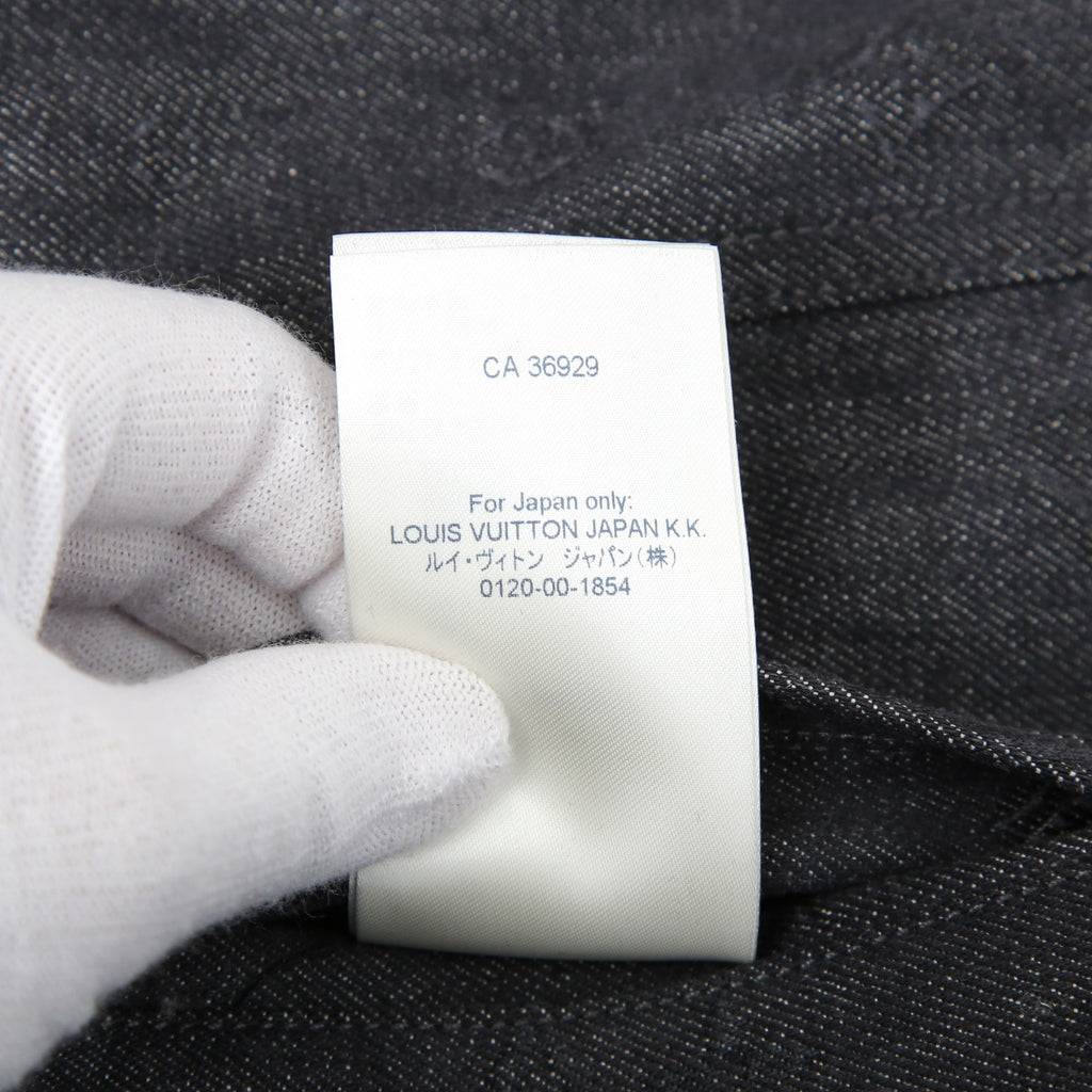 美品 LOUIS VUITTON ルイヴィトン / 21AW ヴァージル期 / ステープルライン DNA デニムジャケット / シャドー モノグラム / RM212Q E53 HLA55W / size 48 (INDIGO)