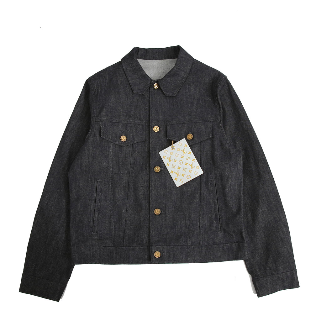美品 LOUIS VUITTON ルイヴィトン / 21AW ヴァージル期 / ステープルライン DNA デニムジャケット / シャドー モノグラム / RM212Q E53 HLA55W / size 48 (INDIGO)